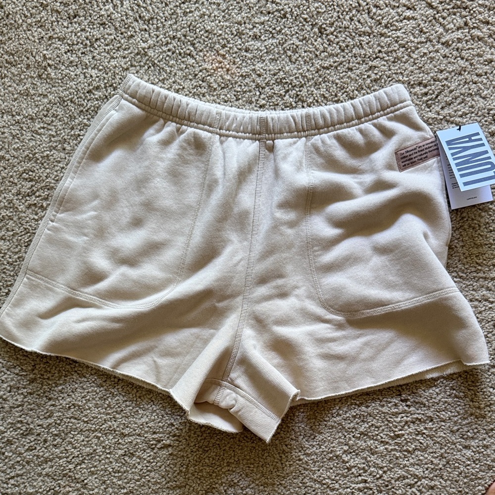 Lunya Cream Athletic Shorts